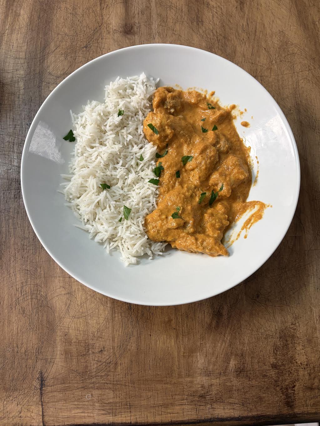 Chicken Tikka Masala and basmati rice