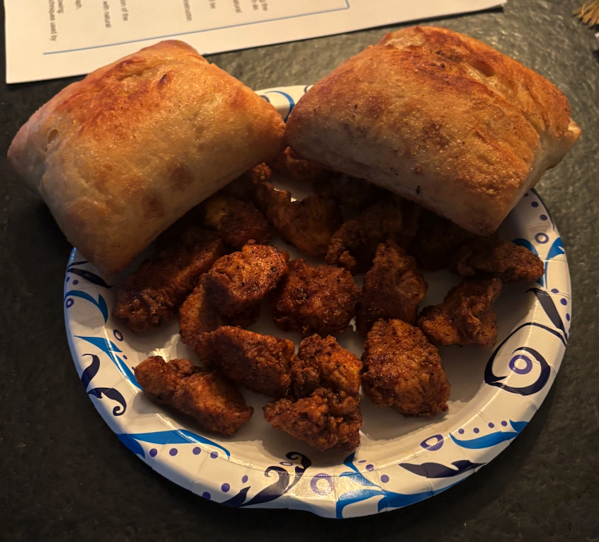 Fried Chicken Bites with Rolls