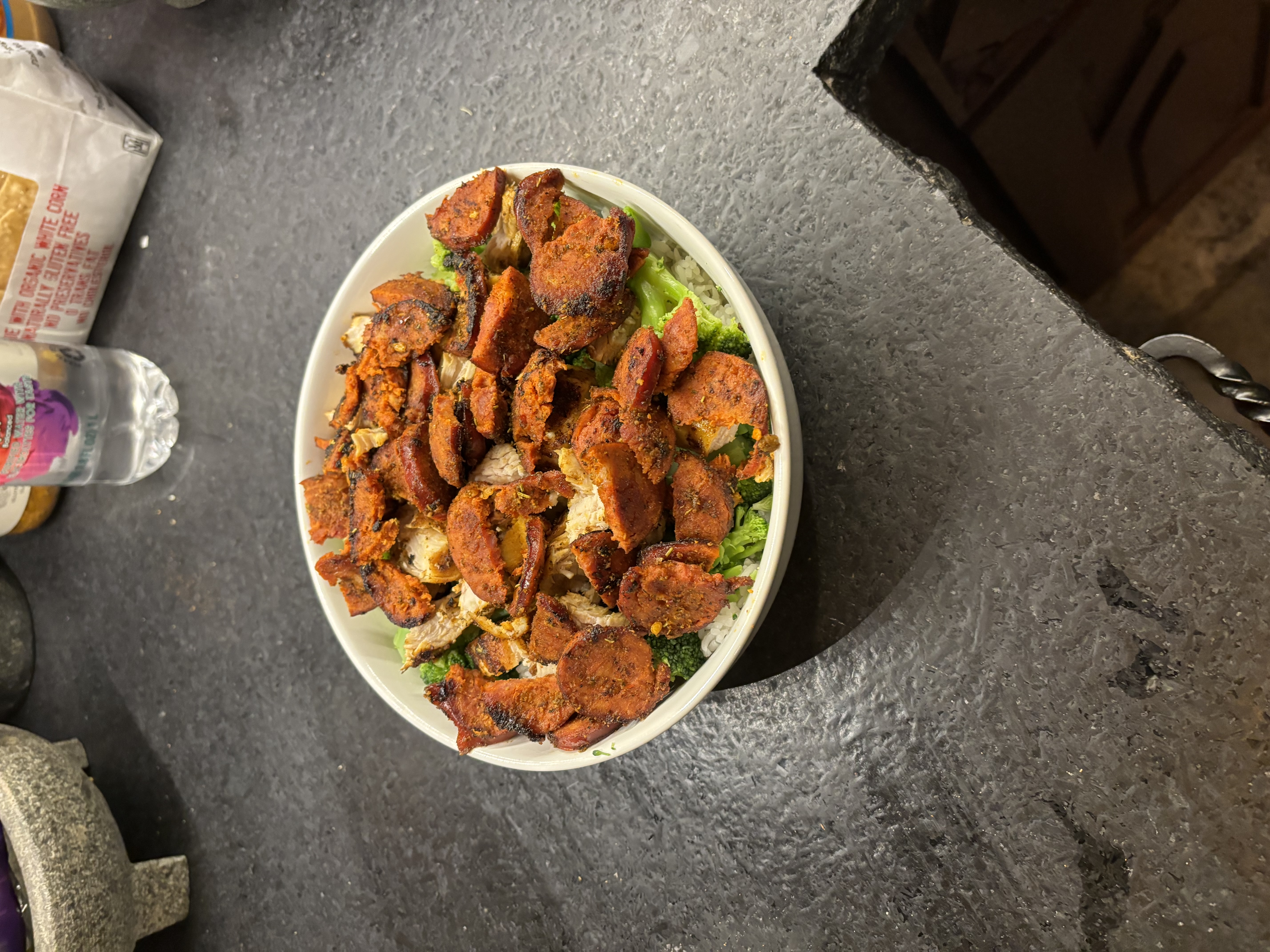 Spicy Sausage and Chicken Rice Bowl